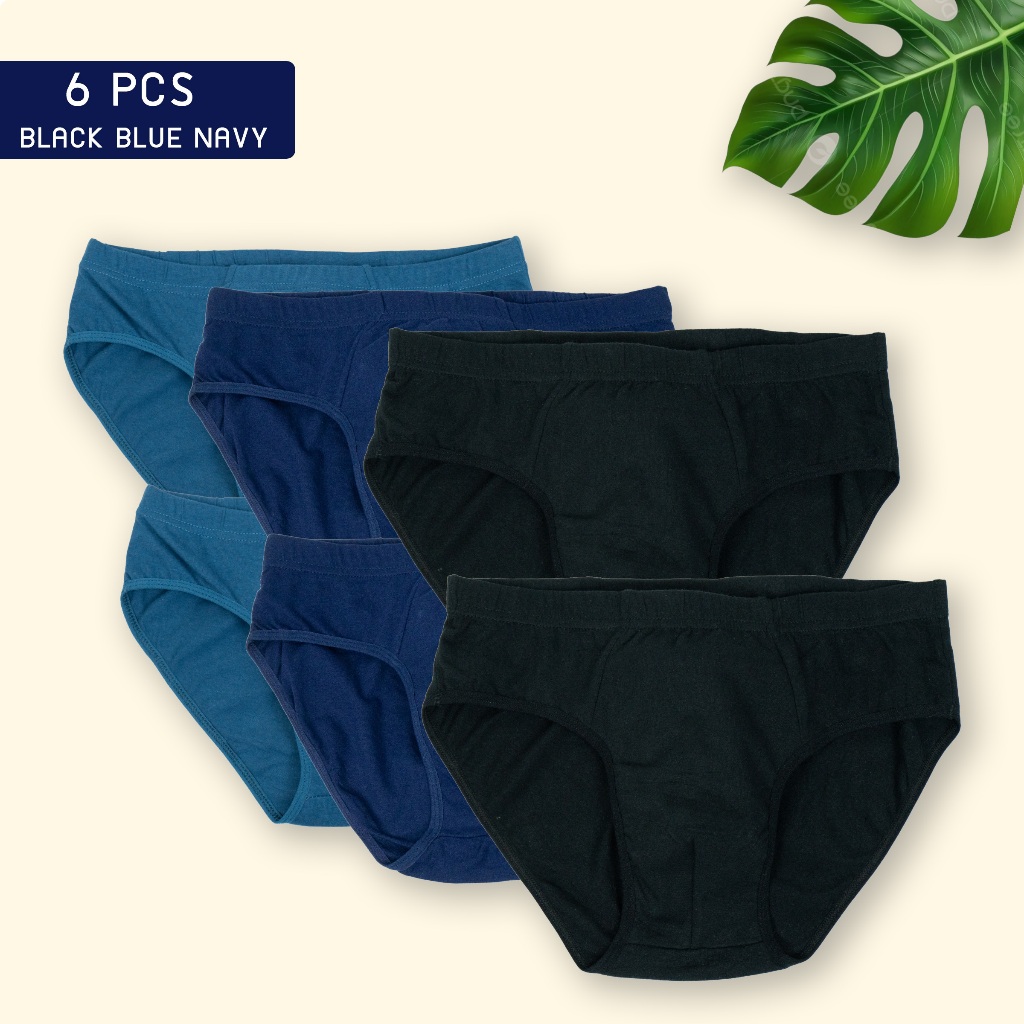 กางเกงในชายขาเว้า พรีเมี่ยม 100%Cotton เซ็ท 6 ตัว | กางเกงใน กกน