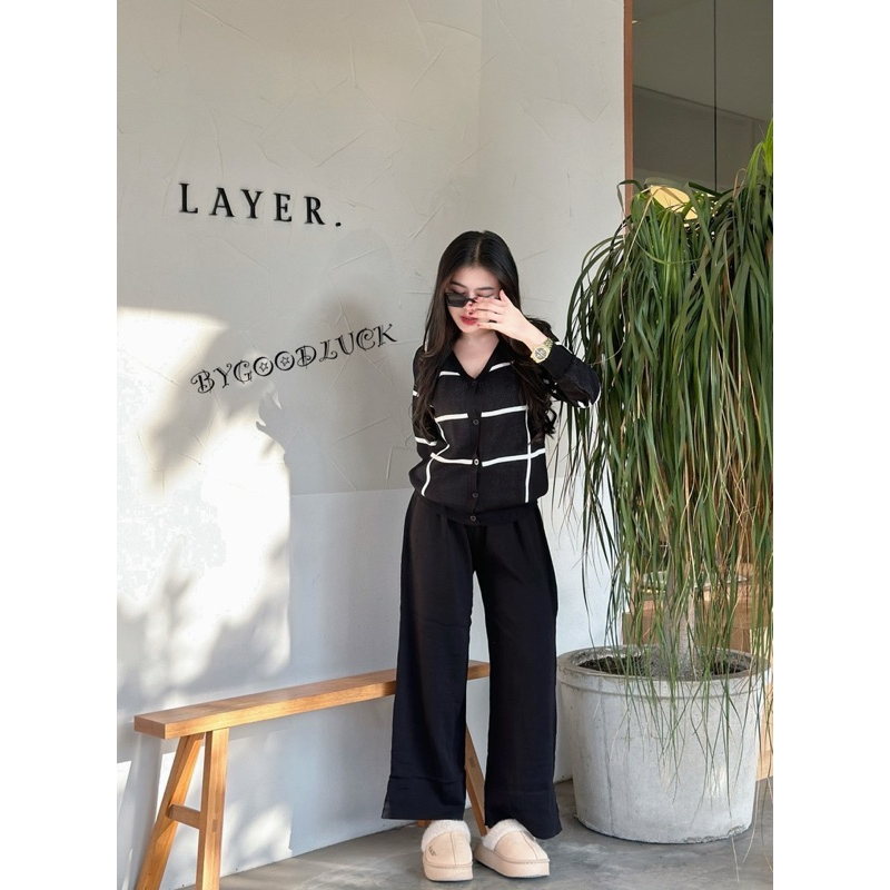 C05.เข้าใหม่ ชุดเซทไหมพรมผ้านุ่ม เสื้อแขนยาวกระดุมหน้า+ กางเกงขายาว เริ่ดมาก ราคา ถูกที่สุด ดีลบีเคเค แกลเลอรีภาพที่ 2
