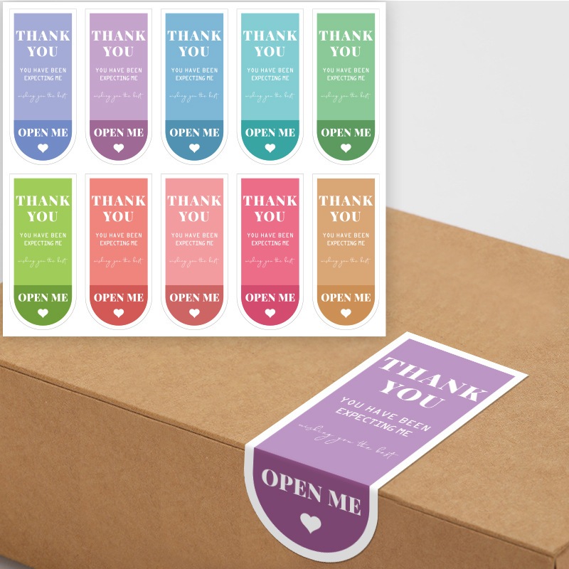 ้้( hh ) สติกเกอร์ปิดผนึก สติ๊กเกอร์ขอบคุณ ซีลกล่องของขวัญบรรจุภัณฑ์( 100 ดวง/แพค )