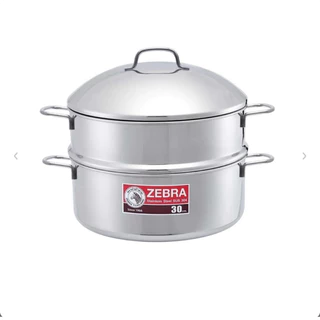 ZEBRAหม้อนึ่งชุดซึ้ง 3 ชิ้น Cheffy II 30 ซม (ปัดเงา) ตราหัวม้าลาย​ ใช้กับเตาไฟฟ้าได้