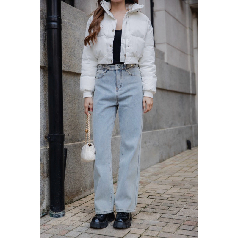 SW13 กางเกงยีนส์บุขนทรงขากระบอก (Minus Jeans) - รูปที่ 6