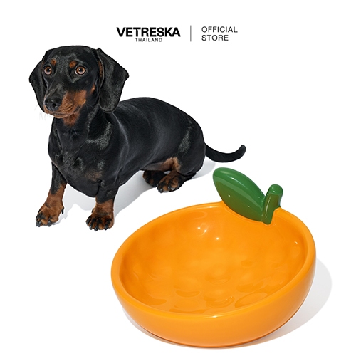 VETRESKA وعاء سيراميك للحيوانات Tangerine — صورة 3