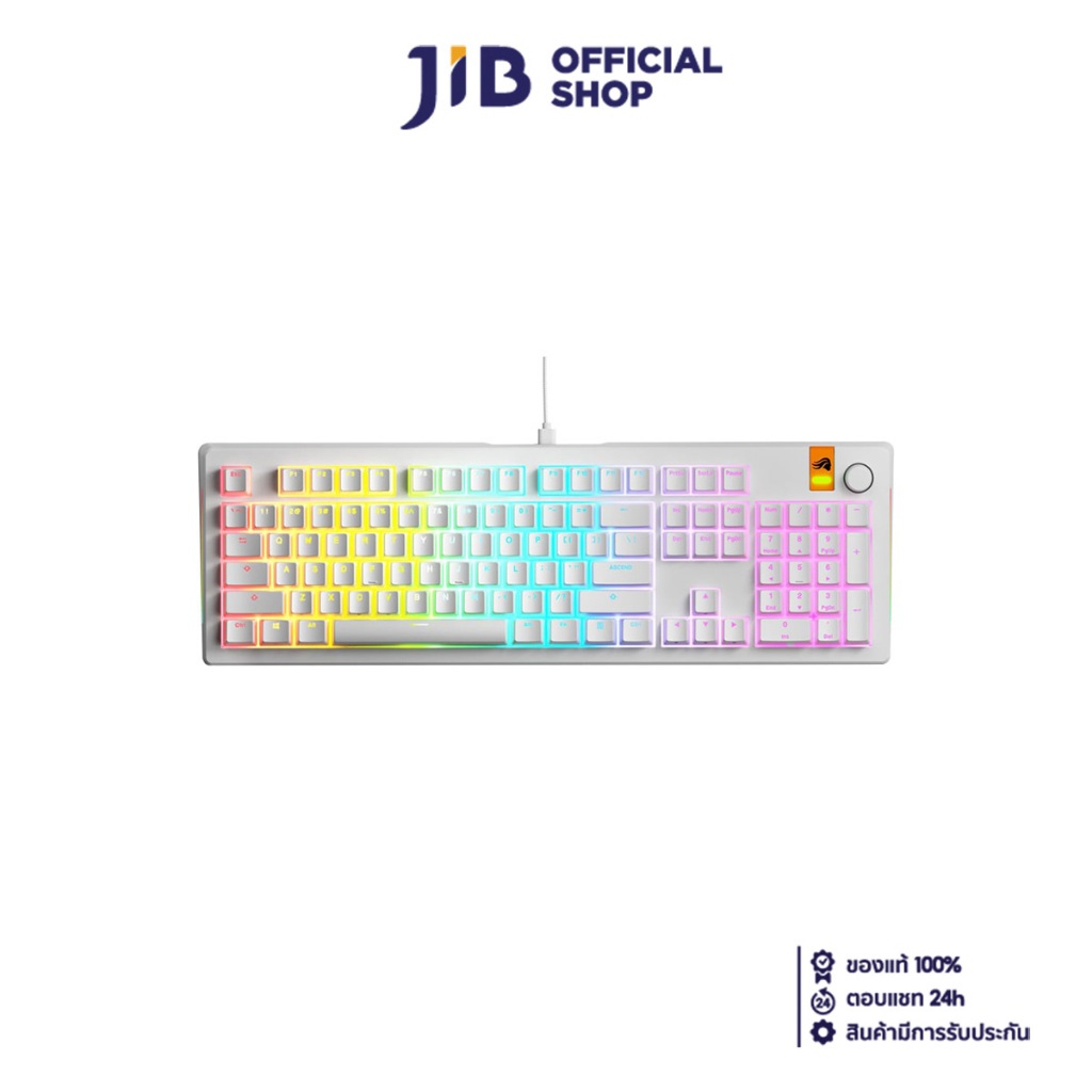 KEYBOARD (คีย์บอร์ด) GLORIOUS GMMK 3 HE PREBUILT (100%) (WHITE) (GLORIOUS FOX HE SWITCH RGB EN)