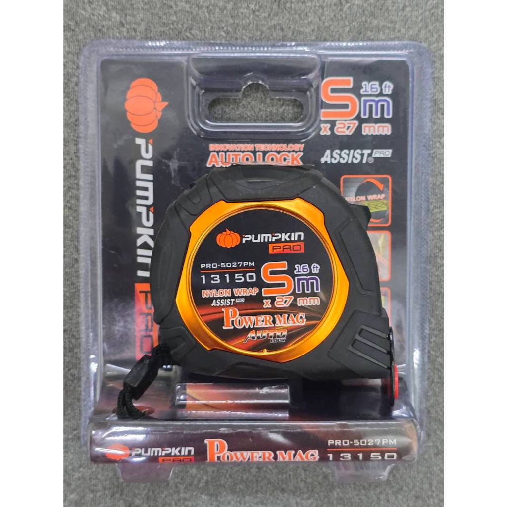 ตลับเมตรหัวแม่เหล็ก วัดได้ 2หน้า POWER MAG มีความยาว 5 , 8 เมตร 1นิ้ว ยี่ห้อ PUMPKIN รุ่น POWER MAG ราคา ถูกที่สุด ดีลบีเคเค แกลเลอรีภาพที่ 4