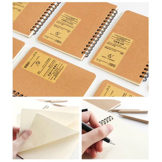 <พร้อมส่ง> สมุดสันห่วง ปกคราฟท์ 120หน้า Craft Cover Notebook A6, A5, B5 กระดาษถนอมสายตา สมุดจด เครื่องเขียน สมุดโน๊ต