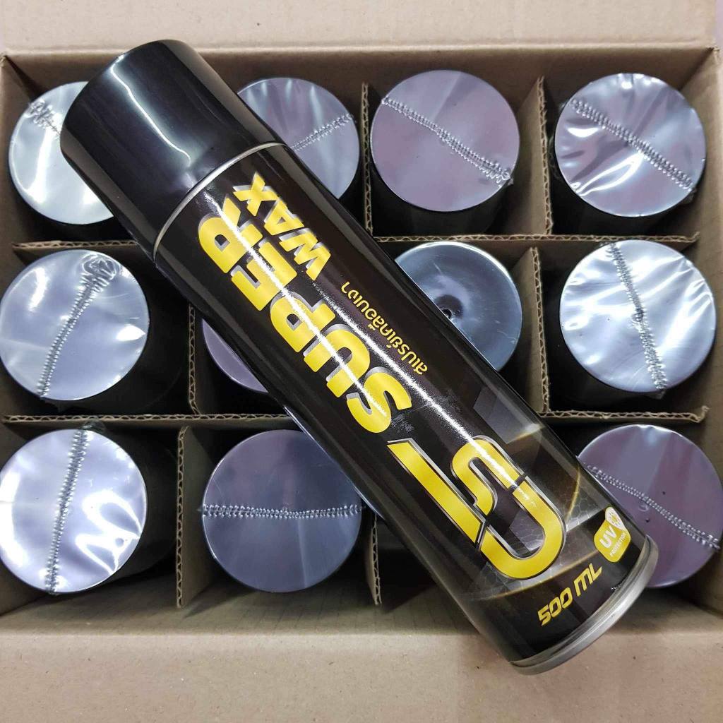 Cs super wax สเปรย์เคลือบเงา ยกลัง (12กระป๋อง) แถมฟรีผ้า 2 ผืน