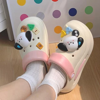 XWbrand มาแรงมาก รองเท้าแตะหัวโตแฟชั่น มีสายรัดส้น สีสวยน่ารักมาก แถมไปเลย ตัวติดการ์ตูนหมาหัวโต ชอบสีไหนจิ้มเลย