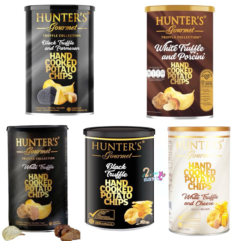 Hunter's Gourmet มันฝรั่ง แผ่นทอดกรอบ รสเห็ดทรัฟเฟิล 150g Black Truffle & Parmesan Cheese white truffle