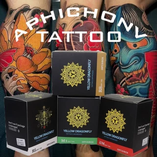 Tattoo (ก่อนสั่งเก็บคูปองส่งฟรี) เข็มสักลายฮอค แบ่งขายปลีก ราคาถูก Yellow Dragonfly ฮอก เหลืองดราก้อนฟลาย