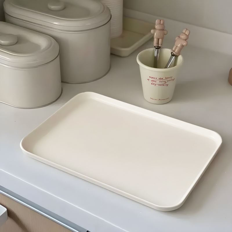 ถาดรองแก้วพลาสติก ถาดพลาสติก สินค้าพลาสติกย่อยสลายได้ จาน ถาด ใส่อาหาร ใส่ขนม วางสิ่งของ สําหรับใส่อาหาร tray 4 ขนาด - รูปที่ 6