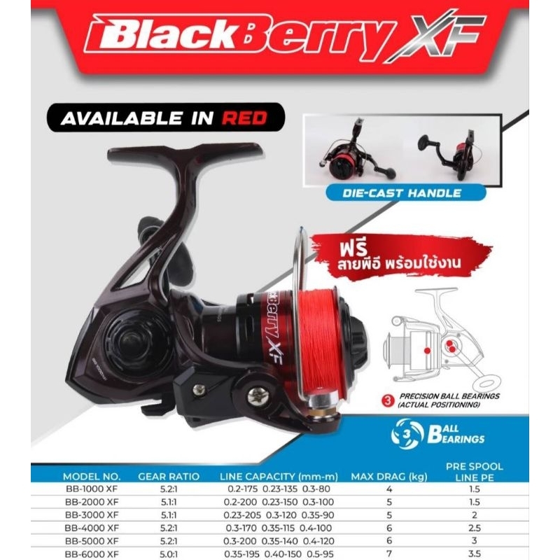 รอกสปิน PIONEER BlackBerry XF พร้อมสายPE