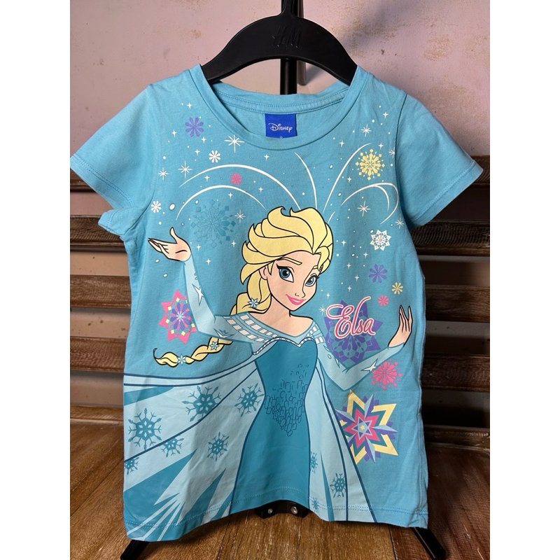 เสื้อยืดเด็ก เอลซ่า สีฟ้า/Characters studio(มือ✌🏻)