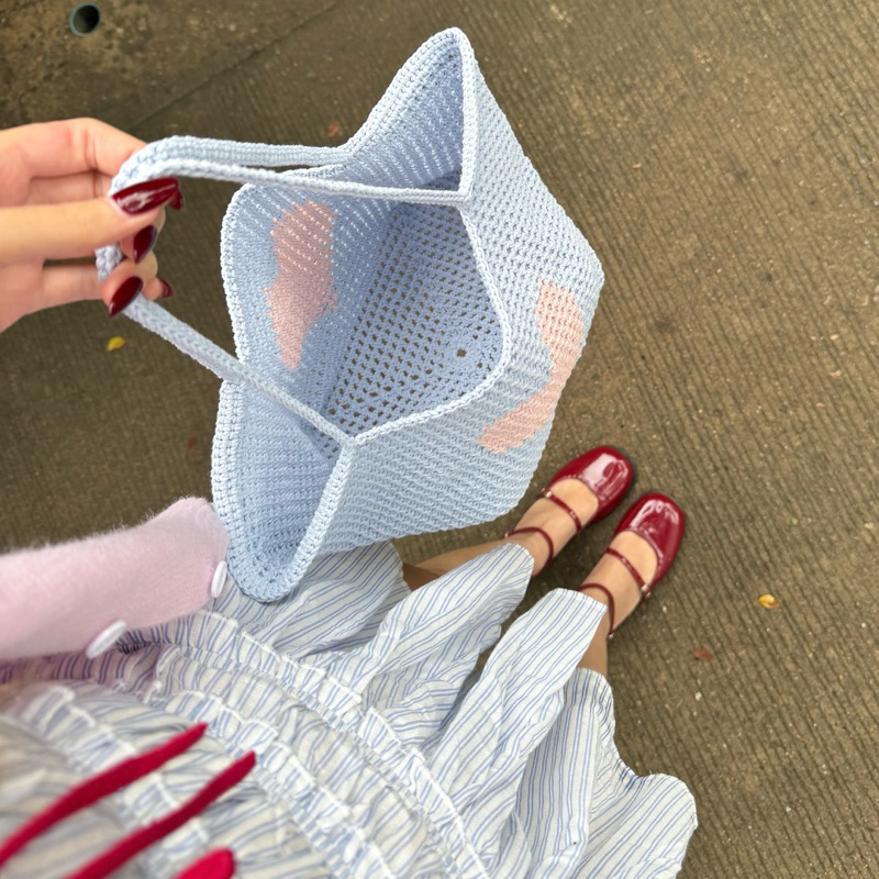 • ᵕ mesh big bag heart 🎒🎄🪒✨
