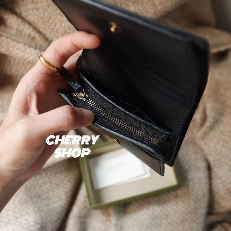 🍒Gucci GG Marmont wallet ผู้หญิง กระเป๋าสตางค์ berry print wallet กระเป๋าสตางค์ผู้หญิงกุชชี่