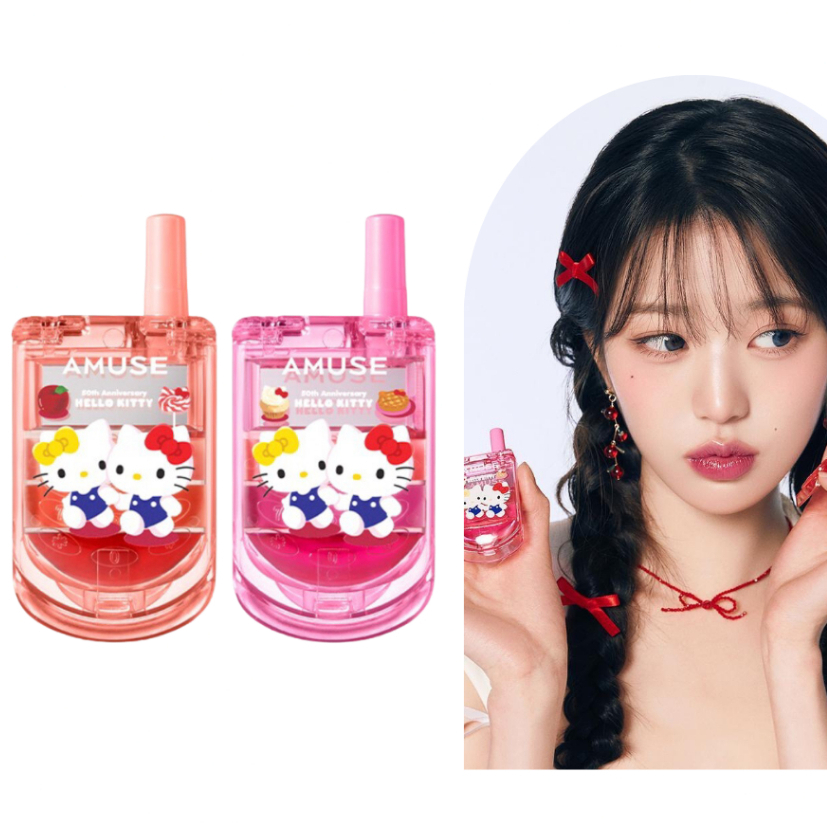 (พร้อมส่ง/ของแท้) AMUSE x Hello Kitty Lip & Cheek Cell Phone