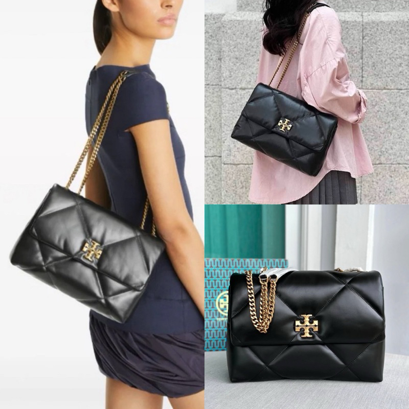 (สด-ผ่อน) 154704 11 นิ้ว Tory Kira Diamond Quilt Convertible Shoulder Bag