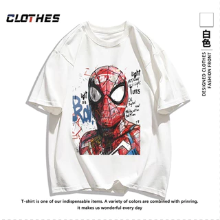 เสื้อยืด ผ้าคอตตอลแท้ CM64 "ลายแมงมุม สไปเดอ เท่ๆ " ใส่สบาย สีไม่ตกเนื้อผ้าดี ตัดเย็บดี