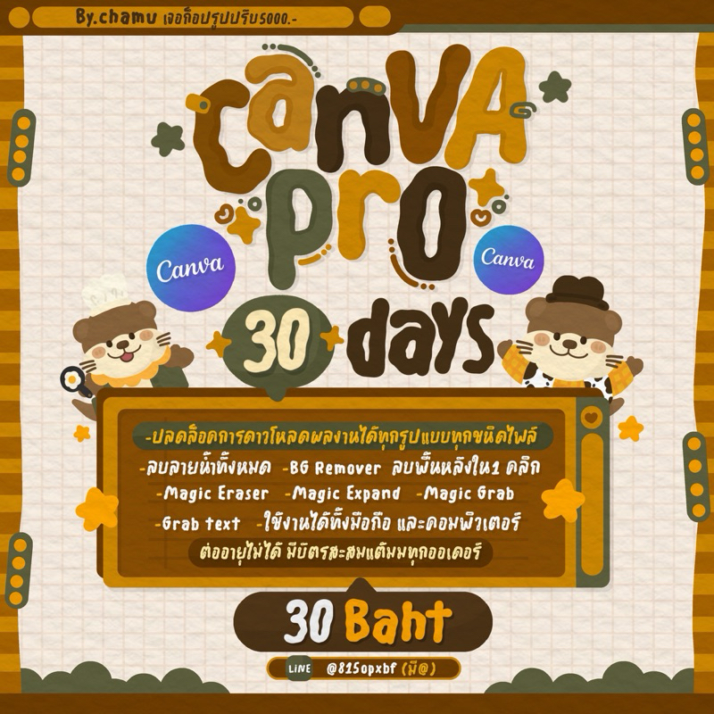 🏖️🎶 chamushop 💦 Canvas pro 30 วัน 🎉🌸