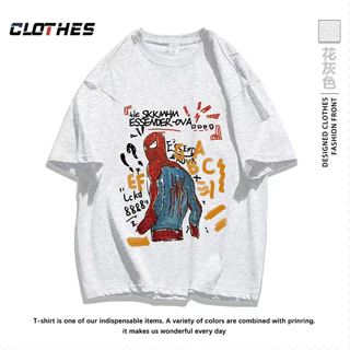 เสื้อยืด ผ้าคอตตอลแท้ CM65 “ลายแมงมุม สไปเดอ "ใส่สบาย สีไม่ตกเนื้อผ้าดี ตัดเย็บดี