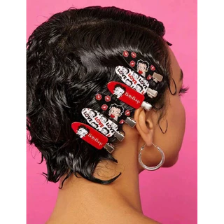 [พร้อมส่ง🇹🇭] กิ๊บติดผม Betty Boop 4-6 pcs/pack ไม่ทิ้งรอยหนีบบนเส้นผม