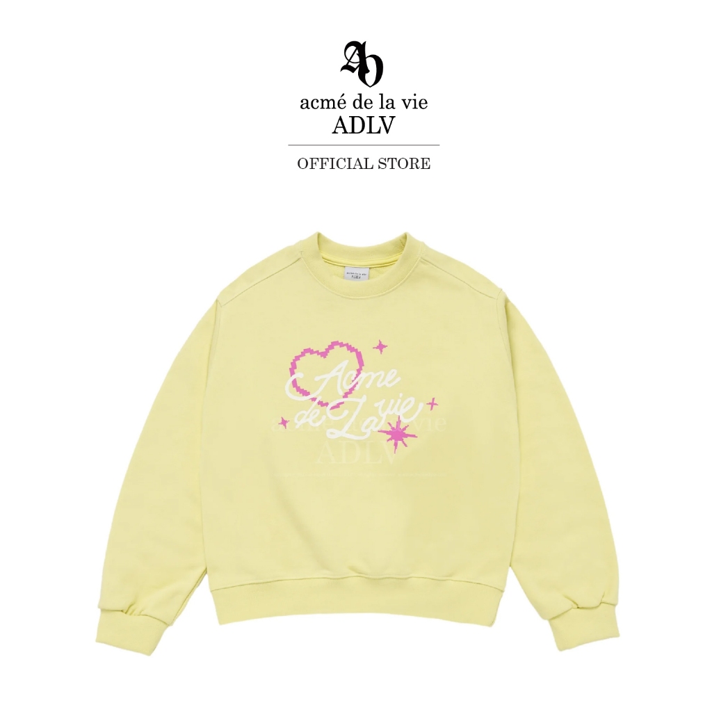 ADLV [acme de la vie] เสื้อแขนยาว รุ่น Script Heart Lettering Women'S Sweatshirts Yellow (50011SHLSW