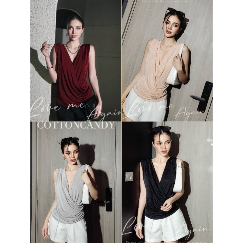 #COTTON CANDY เสื้อไขว้อก New. bring bring korea top