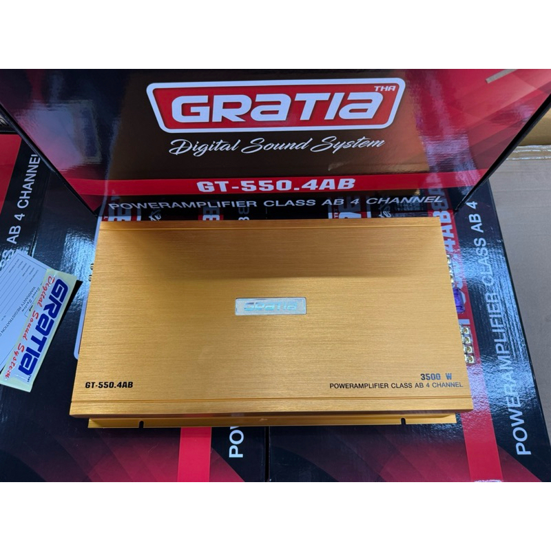 เพาเวอร์ 4ch Gratia รุ่น GT-550.4AB (NEW2024) ทรานซิสเตอร์ TOSHIBA JAPAN รุ่นใหญ่แรงๆ เสียงดีชัดใส โหลดชาแนลละ 2 โอห์ม