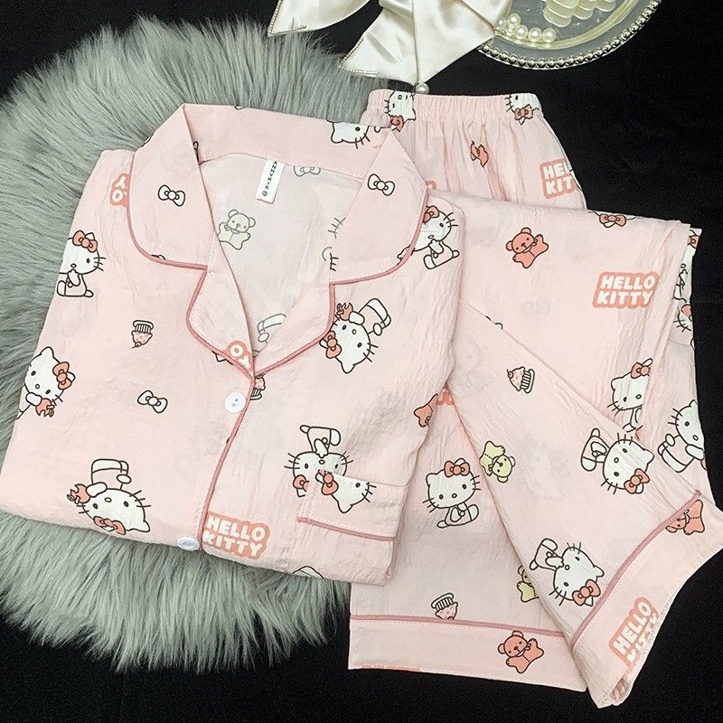ชุดนอนคิตตี้ชุดนอนเด็กแขนยาวขายาวน่ารักสุดๆถูกใจลูกสาวแน่นอนค่า