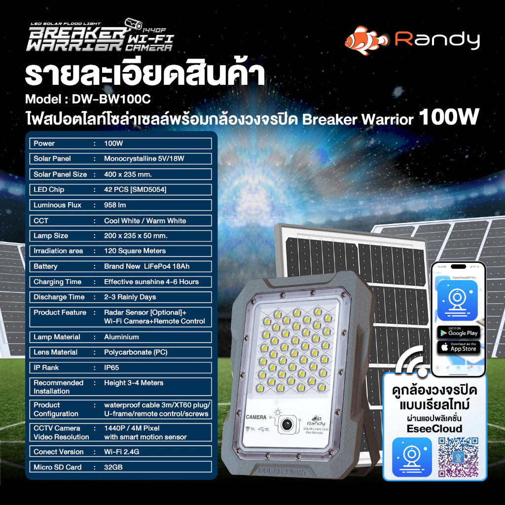 Randy Sport X ไฟกล้องพลังงานแสงอาทิตย์รุ่นใหม่2025ชาร์จเร็ว แบตอึด มาตรฐานกันน้ำกันฝุ่นIP67 ชัด1440P - รูปที่ 4