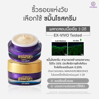 ขมิ้นโรสครีม (สูตรออริจินอล) VIV SKIN Kamin Rose Cream 18 g ผิวใส ตึงกระชับ หน้า ตา คอ