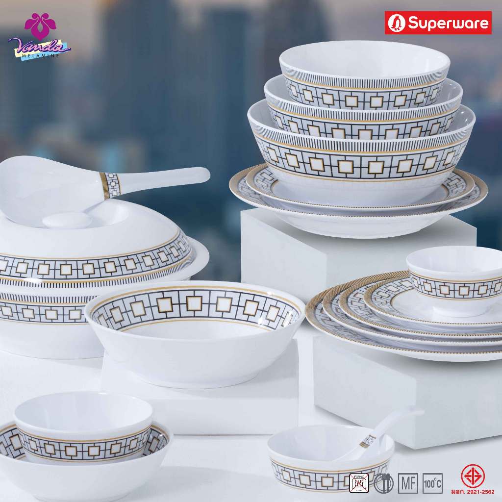 Srithai Melamine เมลามีน ลาย URBAN ตรา VANDA by SUPERWARE