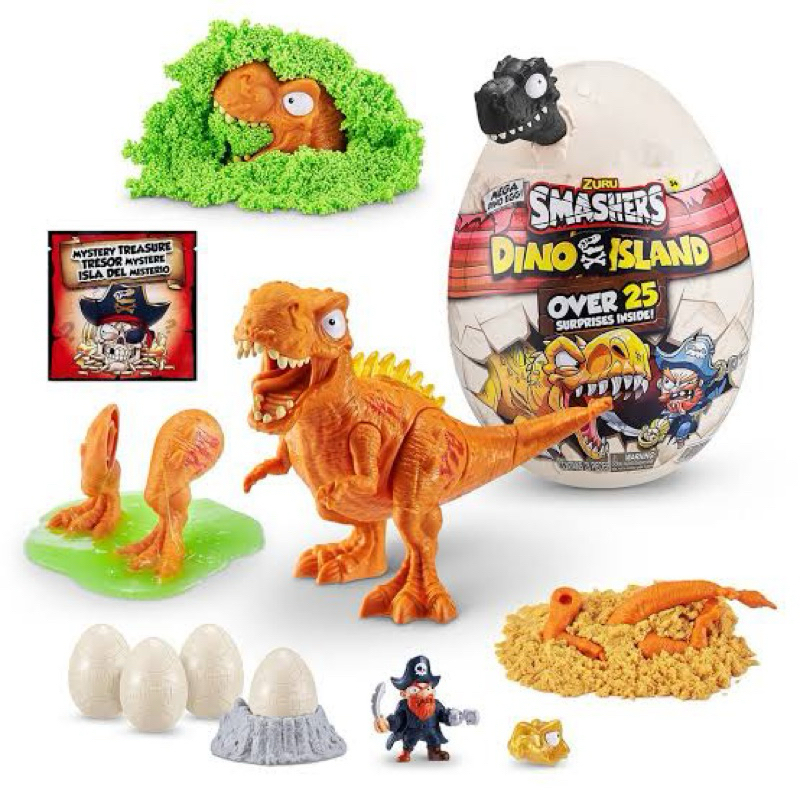 🦖พร้อมส่ง ของแท้🦖Zuru Smasher Epic Egg Series 5 Dino Island Epic Egg ไข่สุ่มไดโนเสาร์ พร้อม 25เซอร์ไ