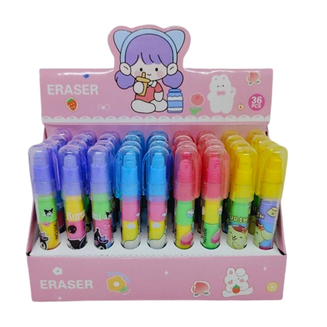 🔥แพ็ค 36 ชิ้น (006) สุ่มลายแพ็คเก็จ🔥 ยางลบต่อไส้แฟนซีลายการ์ตูน ยางลบดินสอเปลี่ยนไส้  น่ารัก สีสวยน่าใช้