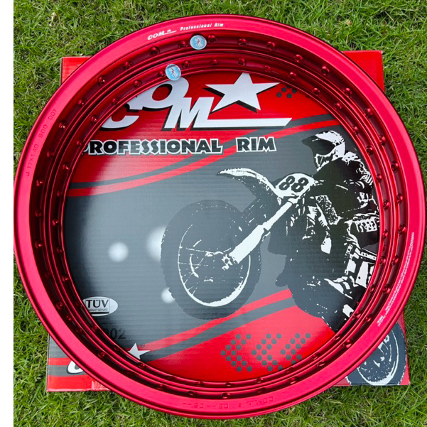 ล้อ COM แท้ 1.40x17 สีแดง รางน้ำ กล่องเทา [สินค้าพร้อมส่ง] ราคา 1 คู่