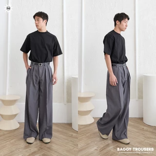NORMAL.DAY BAGGY TROUSERS กางเกงทรงกระบอกใหญ่ ทรงหลวม ผู้ชาย ( มี2ความยาว สำหรับคนสูง 160-185 CM )