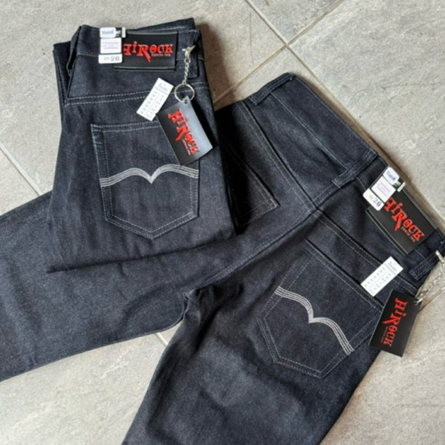 Hirock ผ้าดิบ16oz ป้ายแดงขากระบอกแถมป้ายพร้อมตะขอฟรี