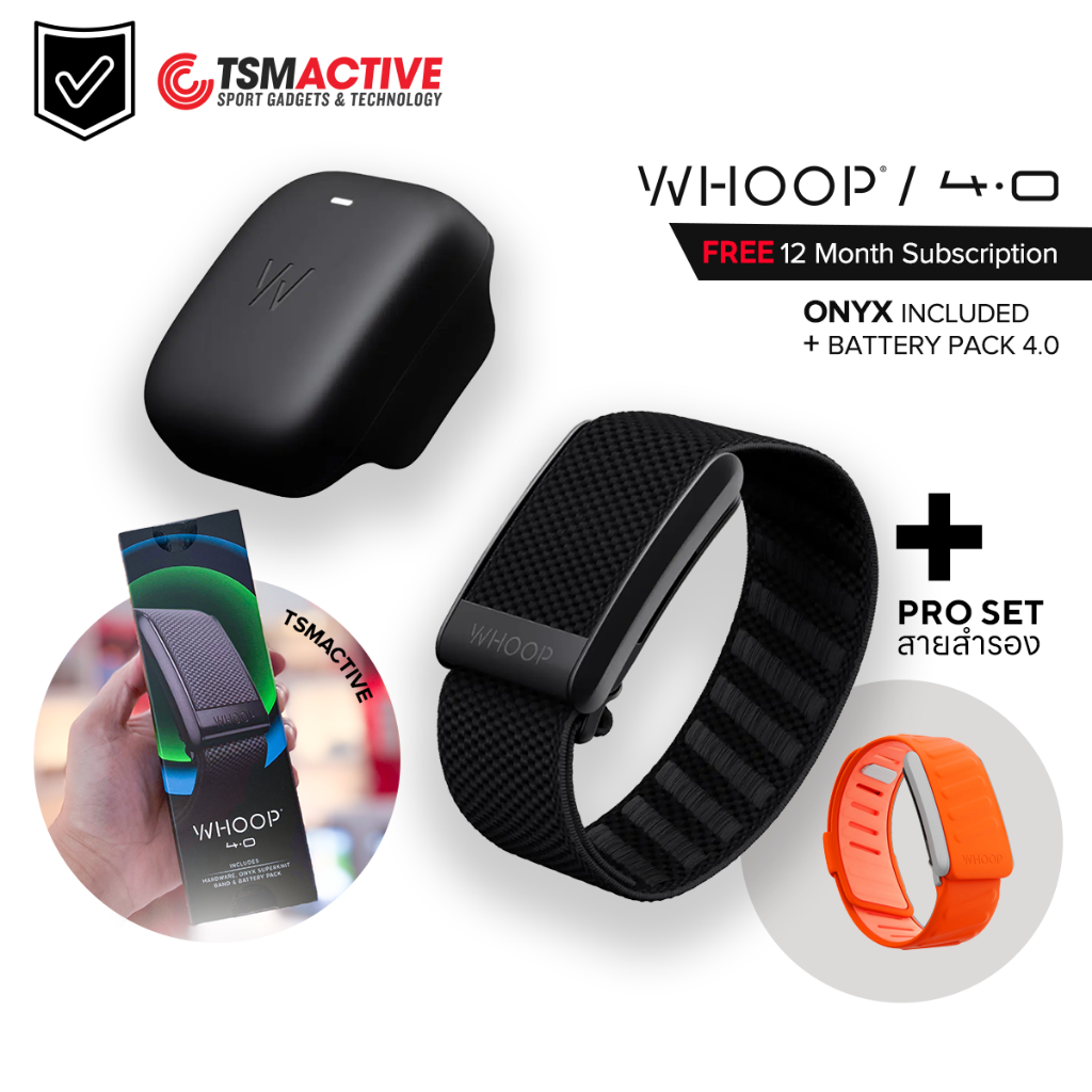 (พร้อมส่ง!) WHOOP 4.0 Onyx สายรัดข้อมือวัดชีพจร ติดตามสุขภาพ ฟิตเนส (12 Month Subscription)