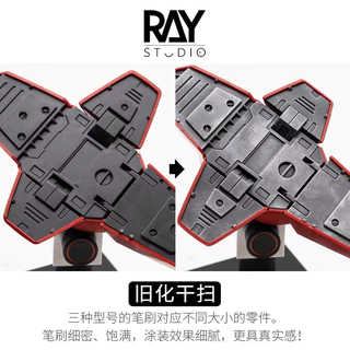 RAY STUDIO Dry Brush Pen แปรงทาสีแห้งขนาดเล็ก แปรงเพ้นท์สีโมเดล แปรงทำสีเอฟเฟค มี 3 ขนาด ขนแปรงพรีเมี่ยมล้างสีออกง่าย