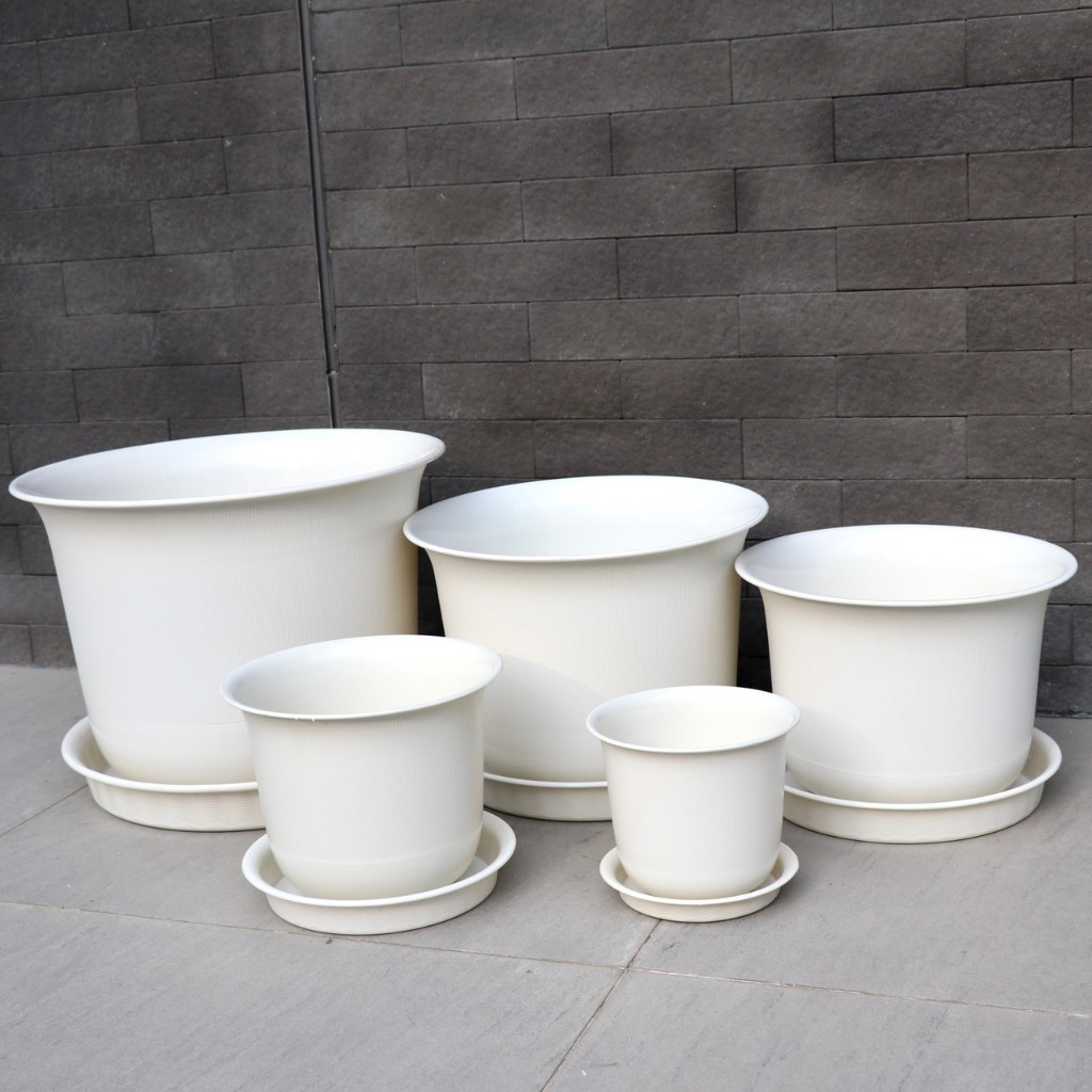 [รุ่นหนาพิเศษ] กระถาง กระถางต้นไม้ กระถางพร้อมจานรอง ขนาด 6” 8” 11” 12” 15” ราคาถูก‼️