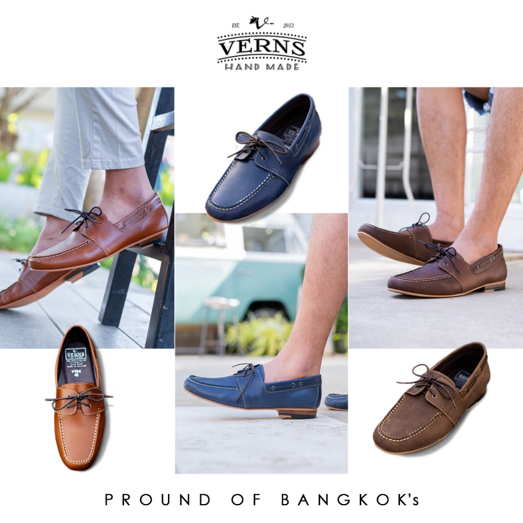 Verns Leather รองเท้าหนังแท้ รุ่น V66 ทรง Sneaker รองเท้าลำลอง เย็บเทคนิคซ่อนด้าย ใส่สบาย มี 3 สี