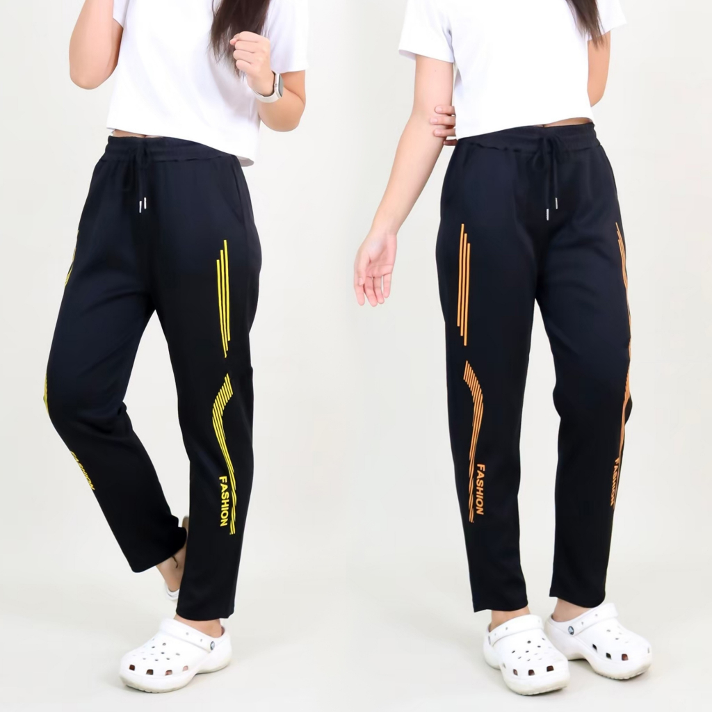 p-22907# กางเกงขายาว 9ส่วน กางเกงวอร์ม สกรีนลายตัวอักษร เนื้อผ้าเกาหลี ใส่ได้ทั้งชายและหญิง