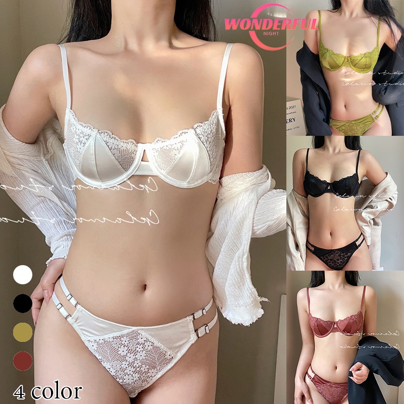 Wonderful Night💋💋ชุดชั้นในเซ็กซี่ ลูกไม้ ชุดชั้นใน 4 สี รูปแบบใหม่ แฟชั่น ใส่สบาย เซ็กซี่ มีเสน่ห์