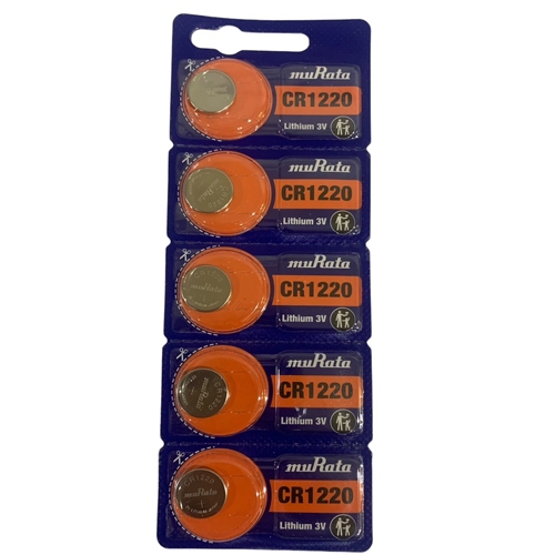 MURATA  ถ่านกระดุม CR1220 3V Lithium Batteries (1 แพ็ค 5 ก้อน)