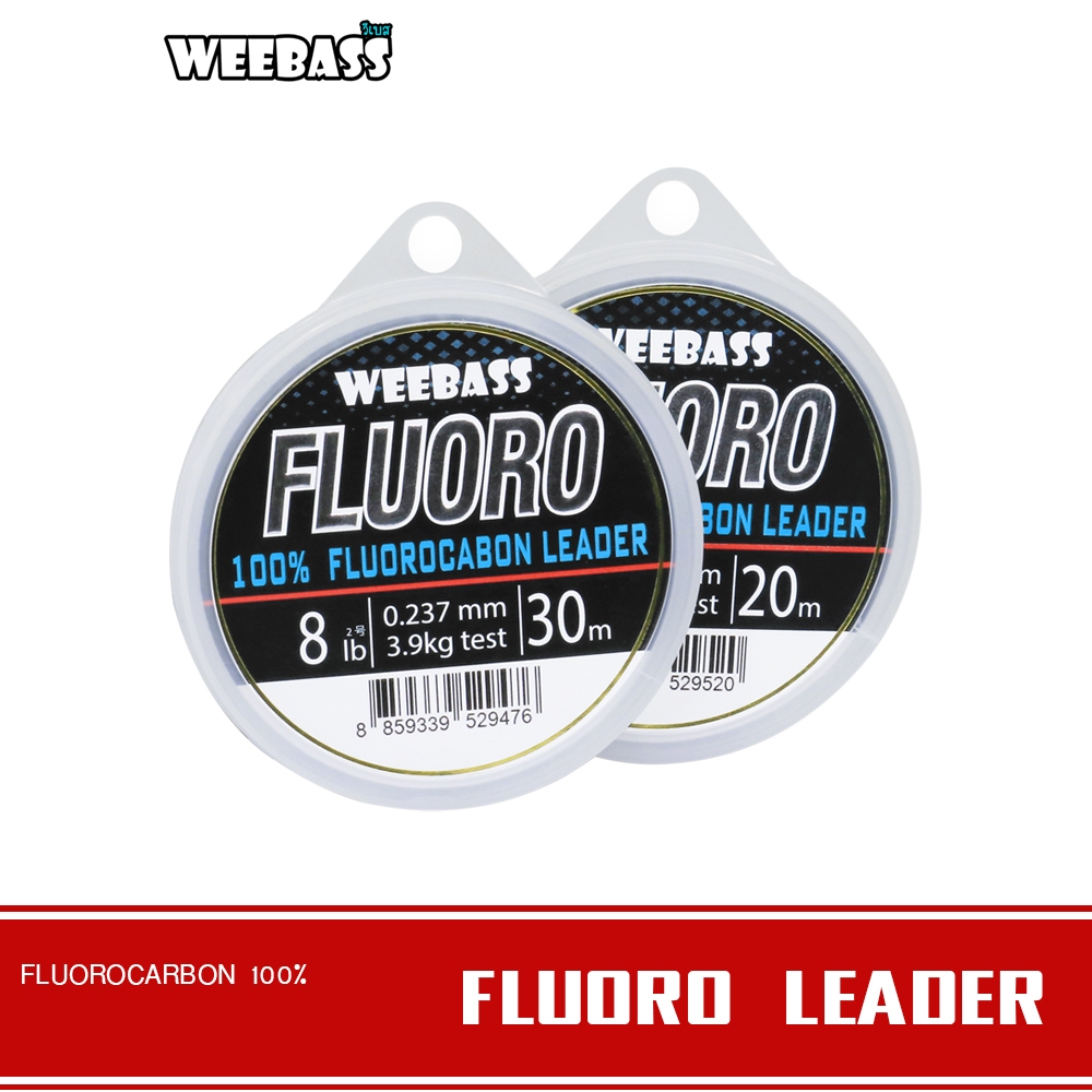 WEEBASS สายเอ็น - รุ่น FLUOROCARBON LEADER 100% สายฟลูโรคาร์บอน 100% สายลีดเดอร์ สายหน้า