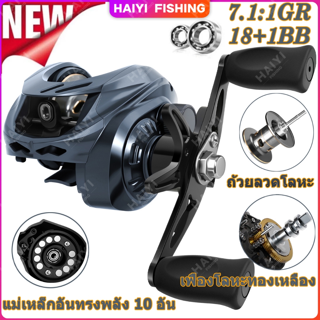 HAIYI FISHING รอกตกปลา ความต้านทานสูงสุด 8KG Max.Drag Fishing Reel Ultra-Light 7.1:1 Ratio วงล้อหยดน้ำ มือซ้าย มือขวา