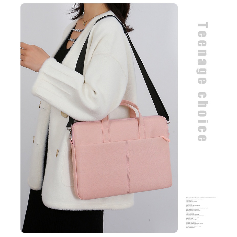 พร้อมส่ง กระเป๋าคอมพิวเตอร์เรียบหรู น่ารัก แข็งแรง ภายในนุ่นมากค่า