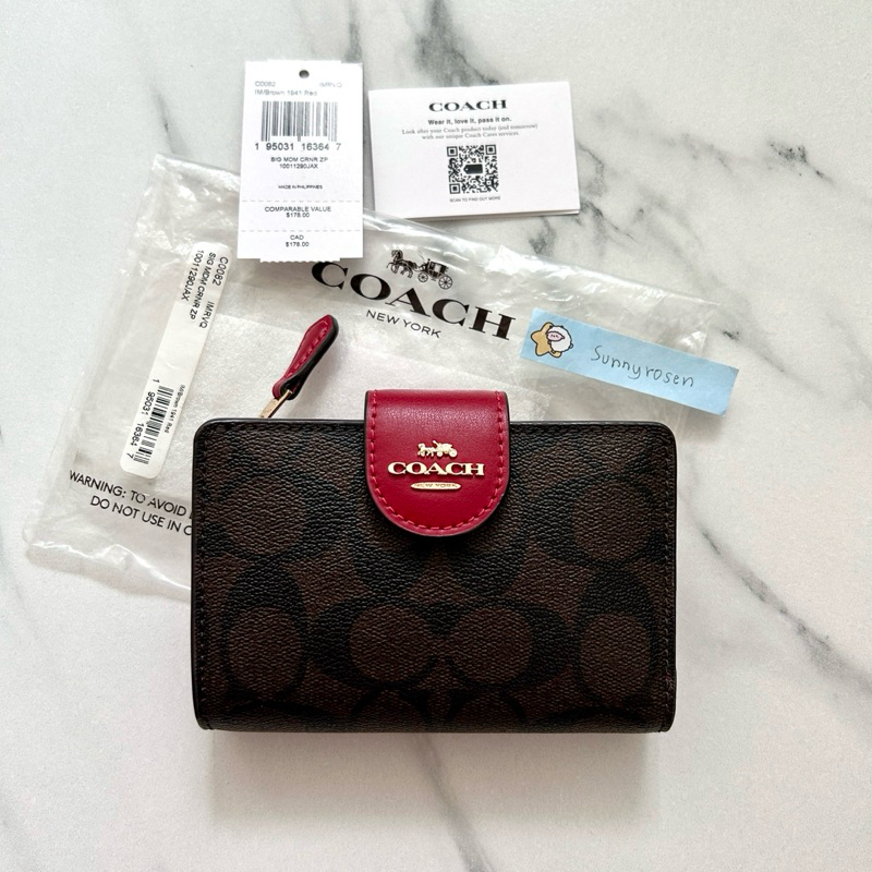 มือ2 แท้ กระเป๋าสตางค์ Coach medium wallet C0082 สภาพใหม่