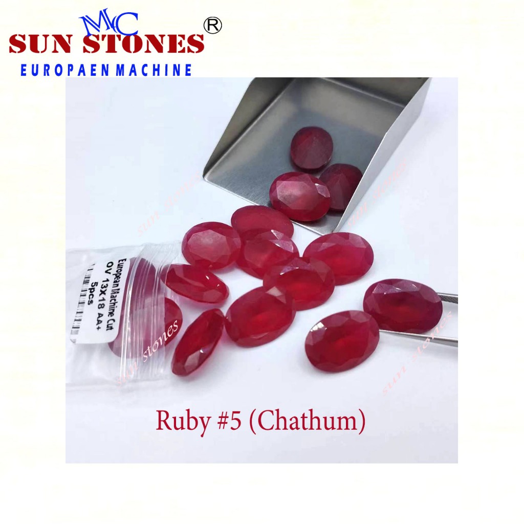 พลอยอัดชาตั้มรูบี้ ไซส์ 3X4 ถึง 10X14 OVAL Shape #5 SYNTHETIC&CHATHUM, รูปทรงไข่ เจียระไนเหลี่ยมเพชร ราคา ถูกที่สุด ดีลบีเคเค แกลเลอรีภาพที่ 5