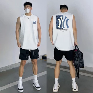 Y-T【ขายดี】⚡เสื้อกั๊กผู้ชาย คอกลม เสื้อแขนกุด ไม่หดตัว สวมใส่สบาย ผ้าฝ้ายแท้ ประทับตรา "SATIS FACTORIL"