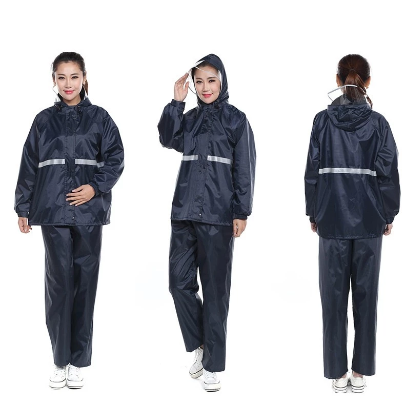 ชุดกันฝน เสื้อ+กางเกง หมวกติดเสื้อ มีแถบสะท้อนแสง เสื้อกันฝน PVC #7991 thumbnail 10